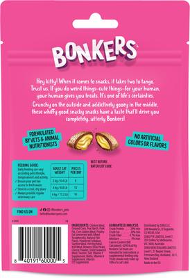 Show full view: Bonkers Cat Pillows Seafood & Eat It! Flavored Crunchy Cat Treats, 3-oz bag, 1 count slide 3 of 12