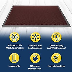 Muddy Mat Mesh Quick-Dry Dog Door Mat, Red, 23 x 35-in slide 2 of 7