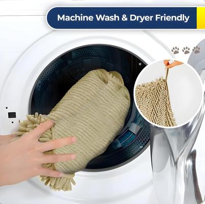 Show full view: Muddy Mat Doggy Dryer Highly Absorbent Microfiber Quick Drying Dog Towel, Beige, 15 x 38-in slide 7 of 7