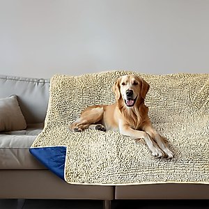 Muddy Mat Chenille Dog Blanket & Furniture Protector, Beige, 30 x 70-in