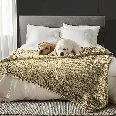 Show full view: Muddy Mat Chenille Dog Blanket & Furniture Protector, Beige, 48 x 56-in slide 6 of 8