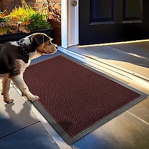Muddy Mat Mesh Quick-Dry Dog Door Mat, Red, 23 x 35-in