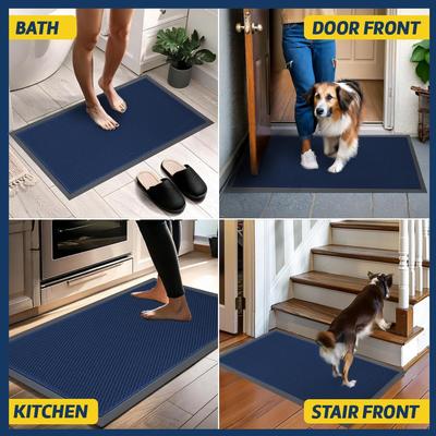 Show full view: Muddy Mat Mesh Quick-Dry Dog Door Mat, Blue, 17 x 30-in slide 6 of 7