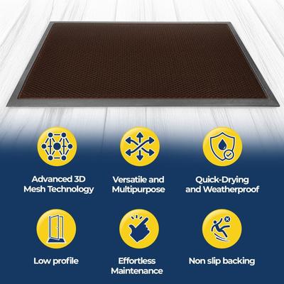 Show full view: Muddy Mat Mesh Quick-Dry Dog Door Mat, Brown, 23 x 35-in slide 3 of 7