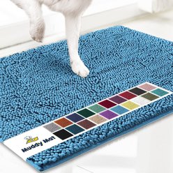 Muddy Mat Highly Absorbent Chenille Dog Door Mat, Sky Blue, 18 x 28-in slide 1 of 6