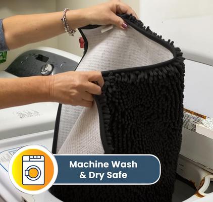 Show full view: Muddy Mat Highly Absorbent Chenille Dog Door Mat, Charcoal, 18 x 28-in slide 4 of 7