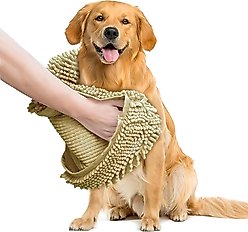 Muddy Mat Doggy Dryer Highly Absorbent Microfiber Quick Drying Dog Towel, Beige, 15 x 38-in