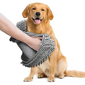 Muddy Mat Doggy Dryer Highly Absorbent Microfiber Quick Drying Dog Towel, Grey, 13 x 31-in