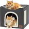 Show in main carousel: Bedsure Cat Cave with Fluffy Ball & Scratch Pad Plush Sherpa Foldable Cat House, Single, Dark Grey slide 1 of 7