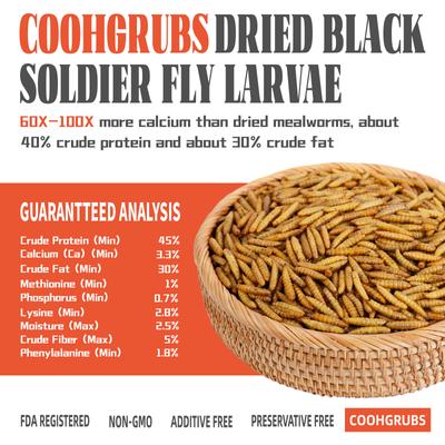 Show full view: COOHGRUBS Dried Black Soldier Fly Larvae Chicken Treat, 2-lb box slide 7 of 10
