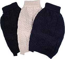 Shinola Cable Knit Dog Sweater, Navy, Large slide 2 of 8