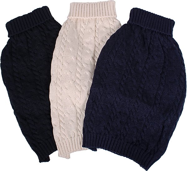 Show full view: Shinola Cable Knit Dog Sweater, Ivory, X-Large slide 7 of 9