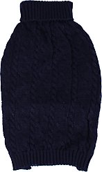 Shinola Cable Knit Dog Sweater, Navy, Large