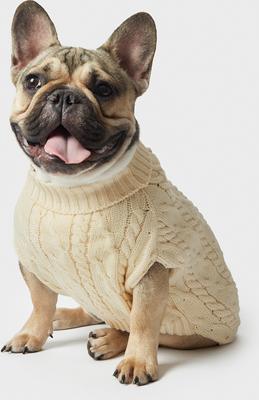 Show full view: Shinola Cable Knit Dog Sweater, Ivory, X-Large slide 5 of 10