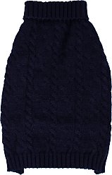 Shinola Cable Knit Dog Sweater, Navy, Medium slide 1 of 8