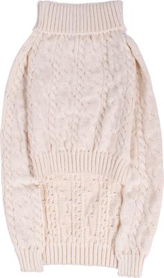 Show full view: Shinola Cable Knit Dog Sweater, Ivory, X-Large slide 4 of 10