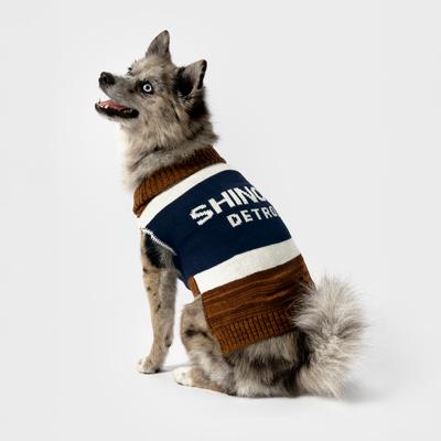 Show full view: Shinola Brand Stripe Dog Sweater, Brown, Small slide 4 of 9
