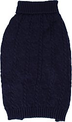 Shinola Cable Knit Dog Sweater, Navy, X-Large