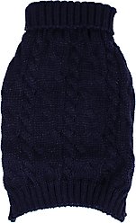 Shinola Cable Knit Dog Sweater, Navy, Small