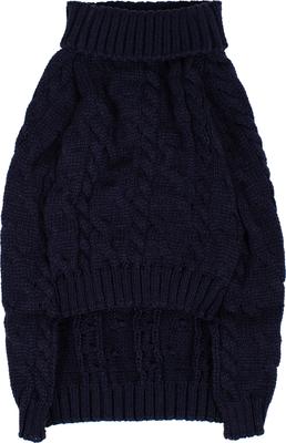 Show full view: Shinola Cable Knit Dog Sweater, Navy, Medium slide 3 of 8