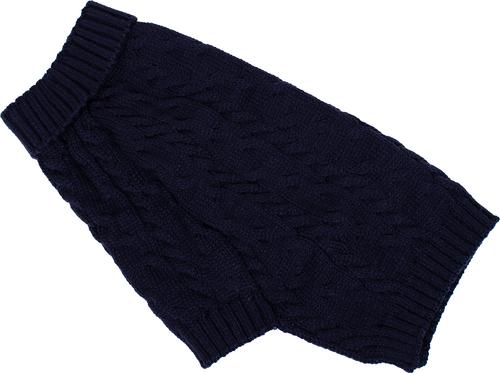 Show full view: Shinola Cable Knit Dog Sweater, Navy, Medium slide 2 of 8