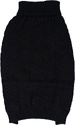 Shinola Cable Knit Dog Sweater, Black, X-Large