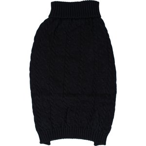 Shinola Cable Knit Dog Sweater, Black, X-Large