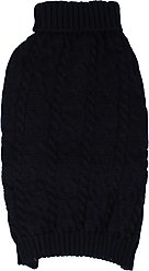 Shinola Cable Knit Dog Sweater, Black, Large