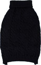 Shinola Cable Knit Dog Sweater, Black, Medium