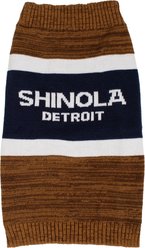 Shinola Brand Stripe Dog Sweater, Brown, Large