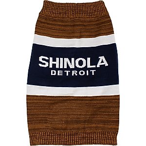 Shinola Brand Stripe Dog Sweater, Brown, X-Large