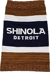 Shinola Brand Stripe Dog Sweater, Brown, Medium