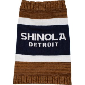 Shinola Brand Stripe Dog Sweater, Brown, Medium