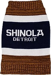 Shinola Brand Stripe Dog Sweater, Brown, Small