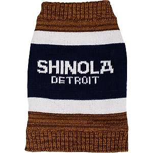 Shinola Brand Stripe Dog Sweater, Brown, Small