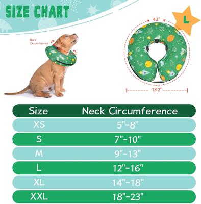 Show full view: Supet Inflatable Dog Recovery Cone Collar, X-Small: 5 to 8-in neck slide 5 of 7