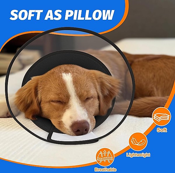 Show full view: Supet Soft Protect Edge Dog Recovery Cone, Large: 14 to 17.5-in neck slide 2 of 5