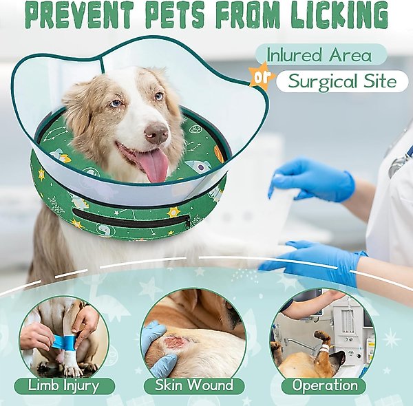 Show full view: Supet Raised Inflatable Dog Recovery Cone Collar, XX-Large: 18 to 23-in neck slide 2 of 6