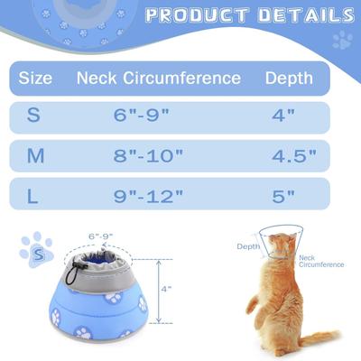 Show full view: Supet Soft Air Mesh Cat Recovery Cone, Blue, Large: 9 to 12-in neck slide 5 of 7