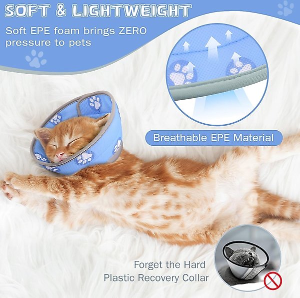 Show full view: Supet Soft Air Mesh Cat Recovery Cone, Blue, Large: 9 to 12-in neck slide 3 of 5