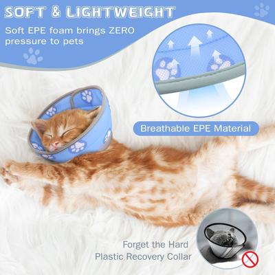 Show full view: Supet Soft Air Mesh Cat Recovery Cone, Blue, Large: 9 to 12-in neck slide 4 of 7