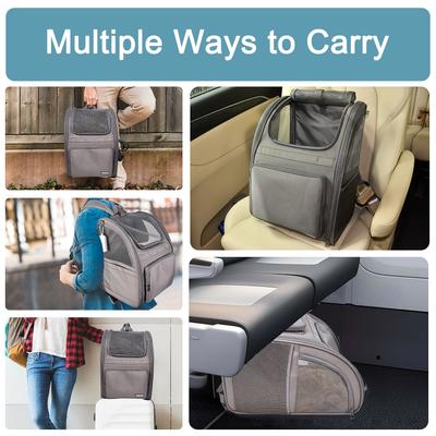 Show full view: Jespet GOOPAWS Backpack Dog & Cat Carrier, Grey slide 7 of 9