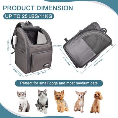 Show full view: Jespet GOOPAWS Backpack Dog & Cat Carrier, Grey slide 3 of 9