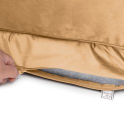 Sherry Kline Pet Collection Fur Velvet Couch Dog Bed, Caramel/Caramel, 30 x 42 x 10-in slide 2 of 4