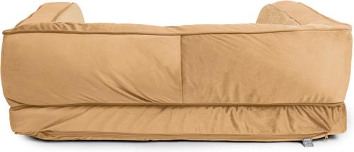 Show full view: Sherry Kline Pet Collection Fur Velvet Couch Dog Bed, Caramel/Caramel, 30 x 42 x 10-in slide 3 of 4