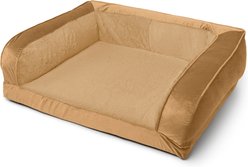 Sherry Kline Pet Collection Fur Velvet Couch Dog Bed, Caramel/Caramel, 30 x 42 x 10-in