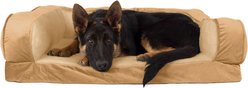 Sherry Kline Pet Collection Fur Velvet Couch Dog Bed, Caramel /Caramel, 20 x 26 x 6-in slide 2 of 4