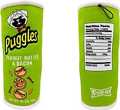 Huxley & Kent Power Plush Puggles Can Dog Toy, Green, Small