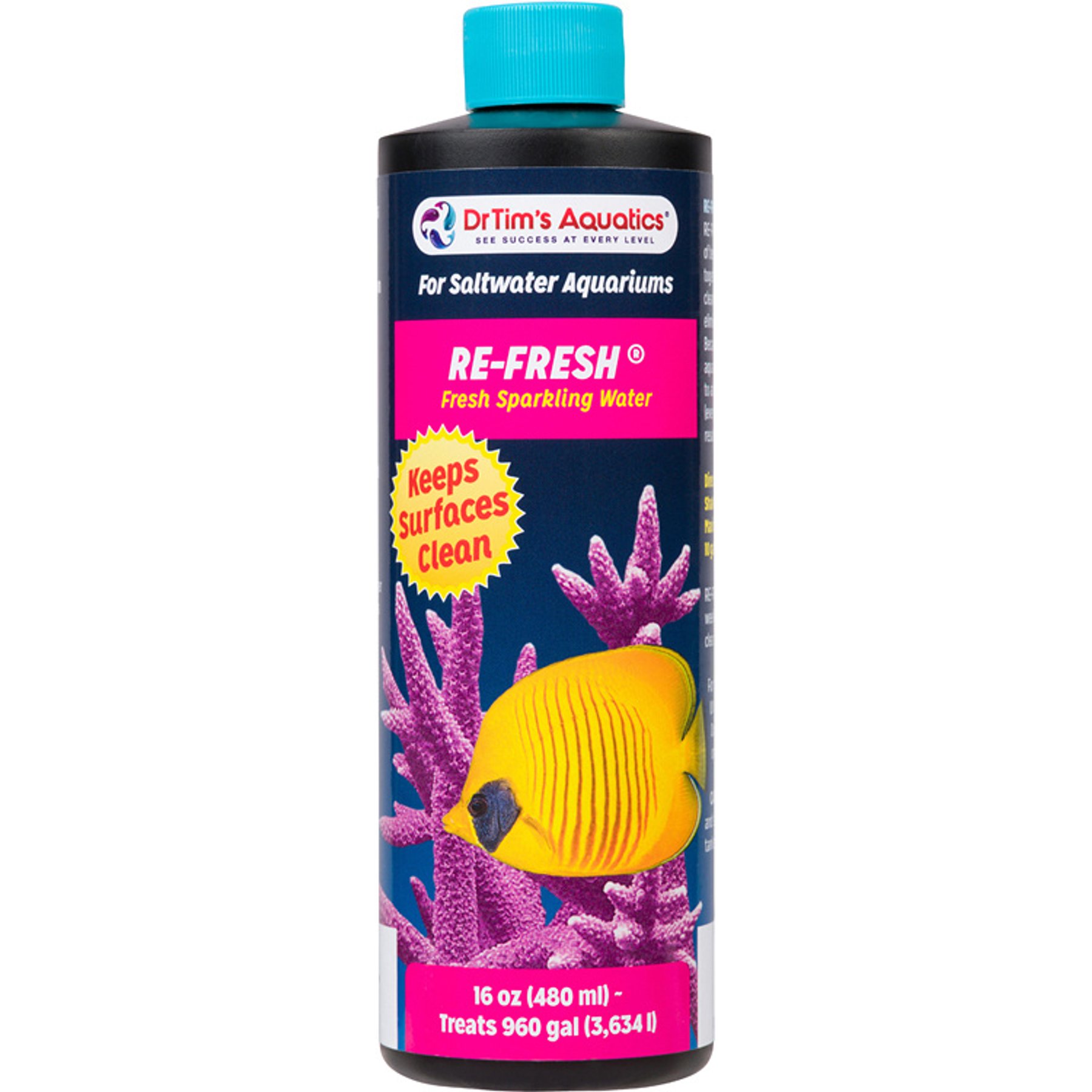 DrTim's Aquatics Re-Fresh Saltwater Aquarium Cleaner, 16-fl oz bottle