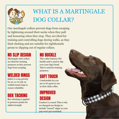 Show full view: Country Brook Petz HossFit Jr Buffalo Plaid Wide Martingale Dog Collar, Black, X-Large: 23 to 31-in neck, 1.5-in wide slide 7 of 9